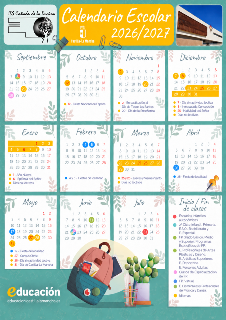 Calendario escolar 2026-27