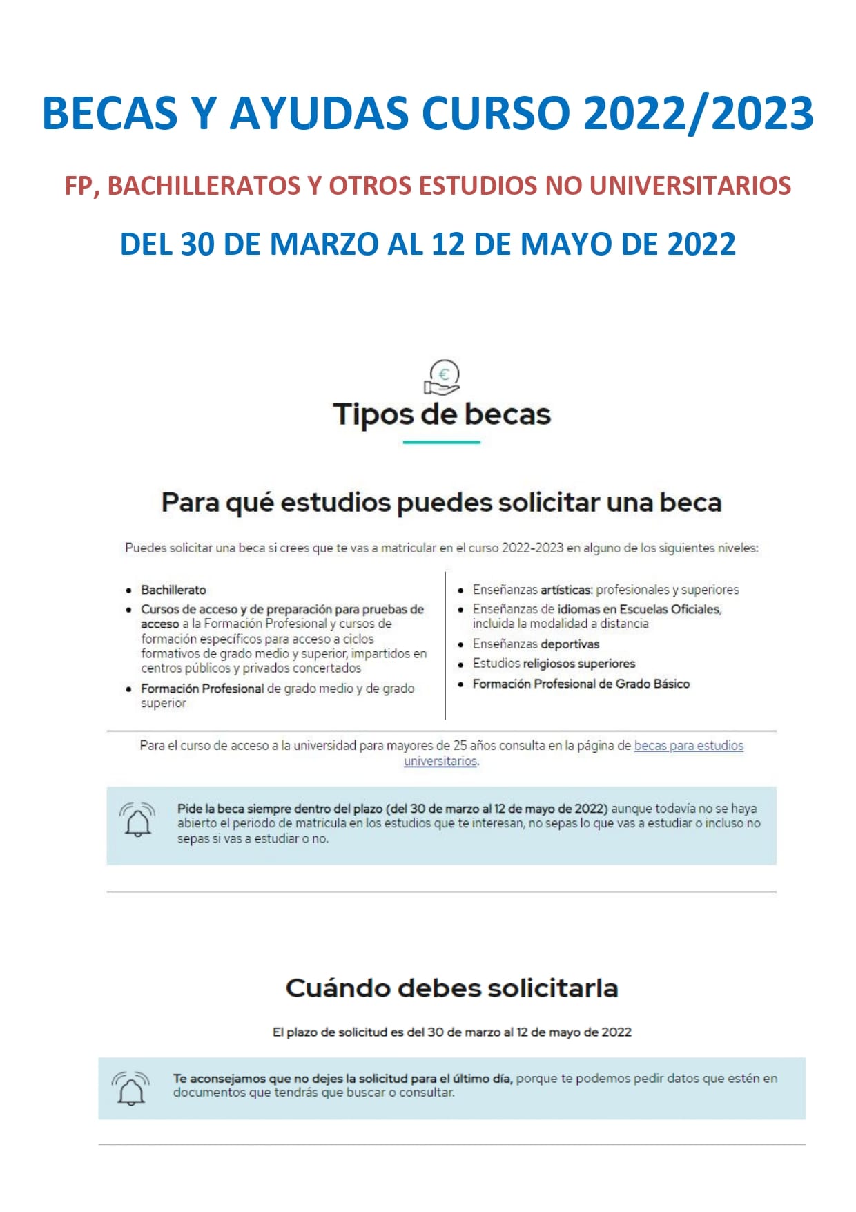 Becas del ministerio curso 2022/2023 – IES Cañada de la Encina